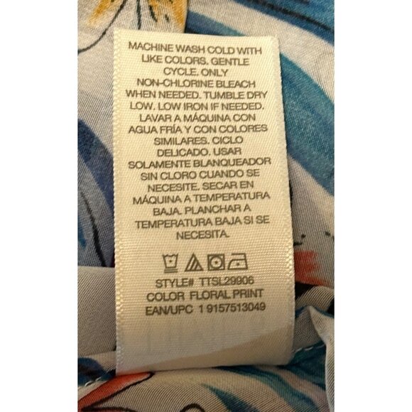 Time & Tru Women's Swimsuit Cover Tropical Print 100% Polyester Size XL (16-18) - Picture 10 of 10